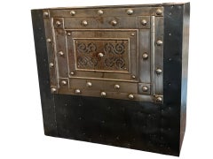19th Century Italian Iron Safe / Cassaforte / Side Table / Nightstand