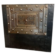 19th Century Italian Iron Safe / Cassaforte / Side Table