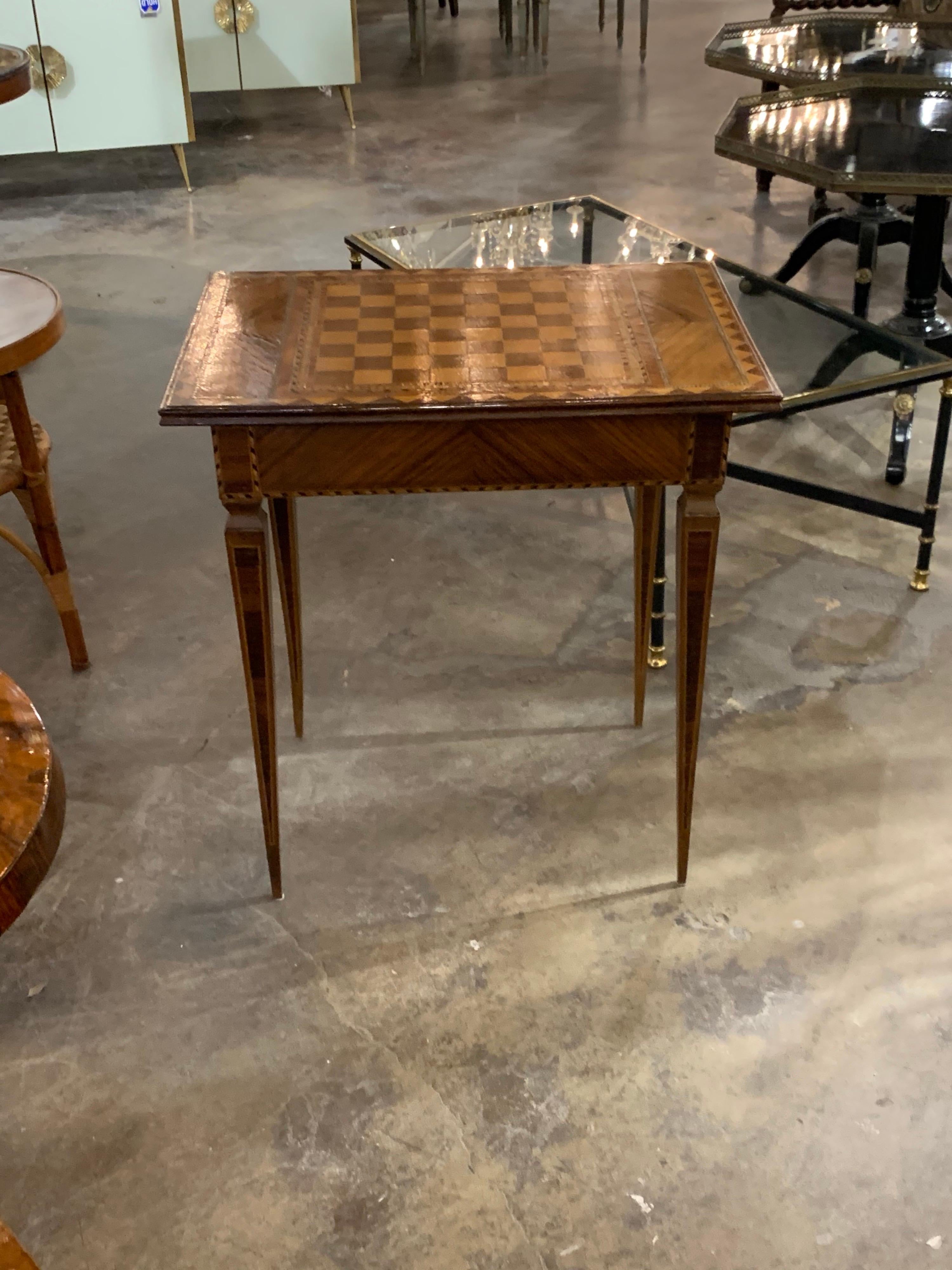 19th Century Italian Kingwood, Maple and Mahogany Checker Board Side Table For Sale 2