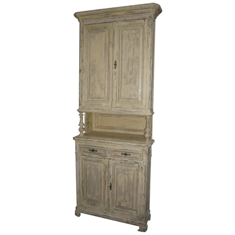 19th Century Italian Lacquered Wood Cupboard with Shutters and Drawers, 1890s For Sale