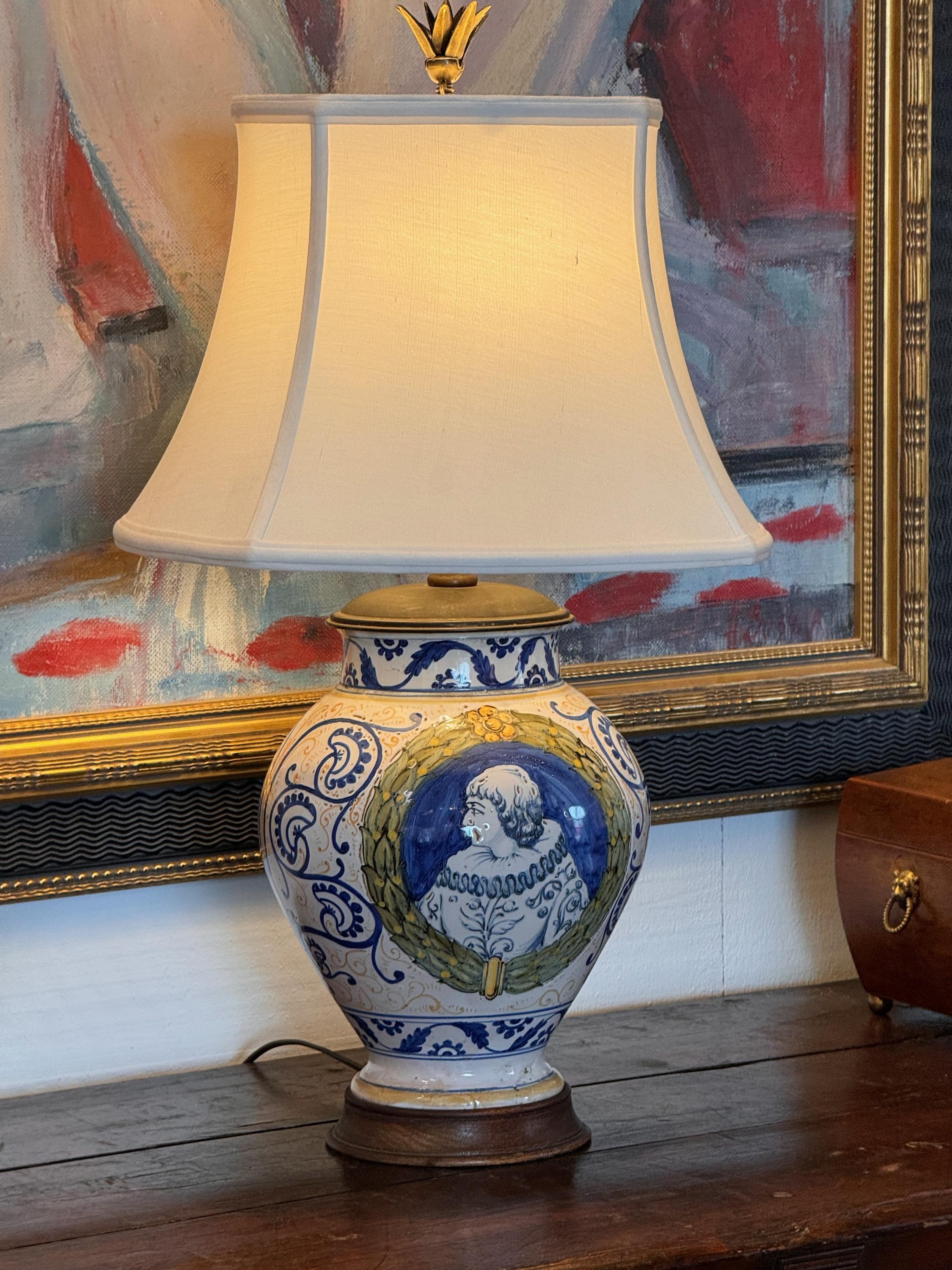 Ceramic 19th Century Italian Lamp For Sale