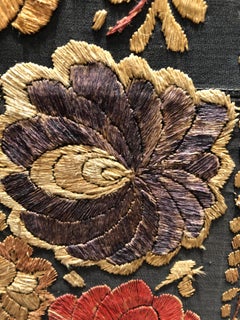 Large 19th Century Italian Floral Art Needlework Framed Tapestry