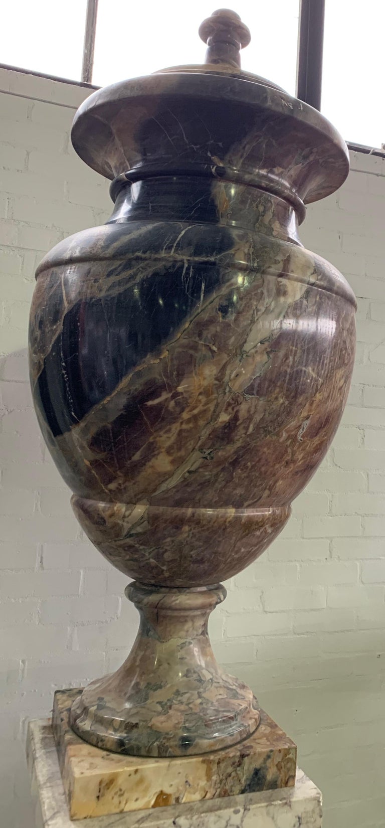 19th Century Italian Large Pair of Monumental Marble Urns For Sale at ...