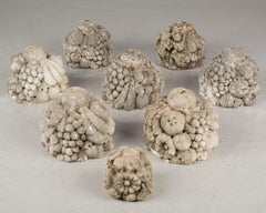 19th Century Italian Limestone Garden Finials, Set of 8