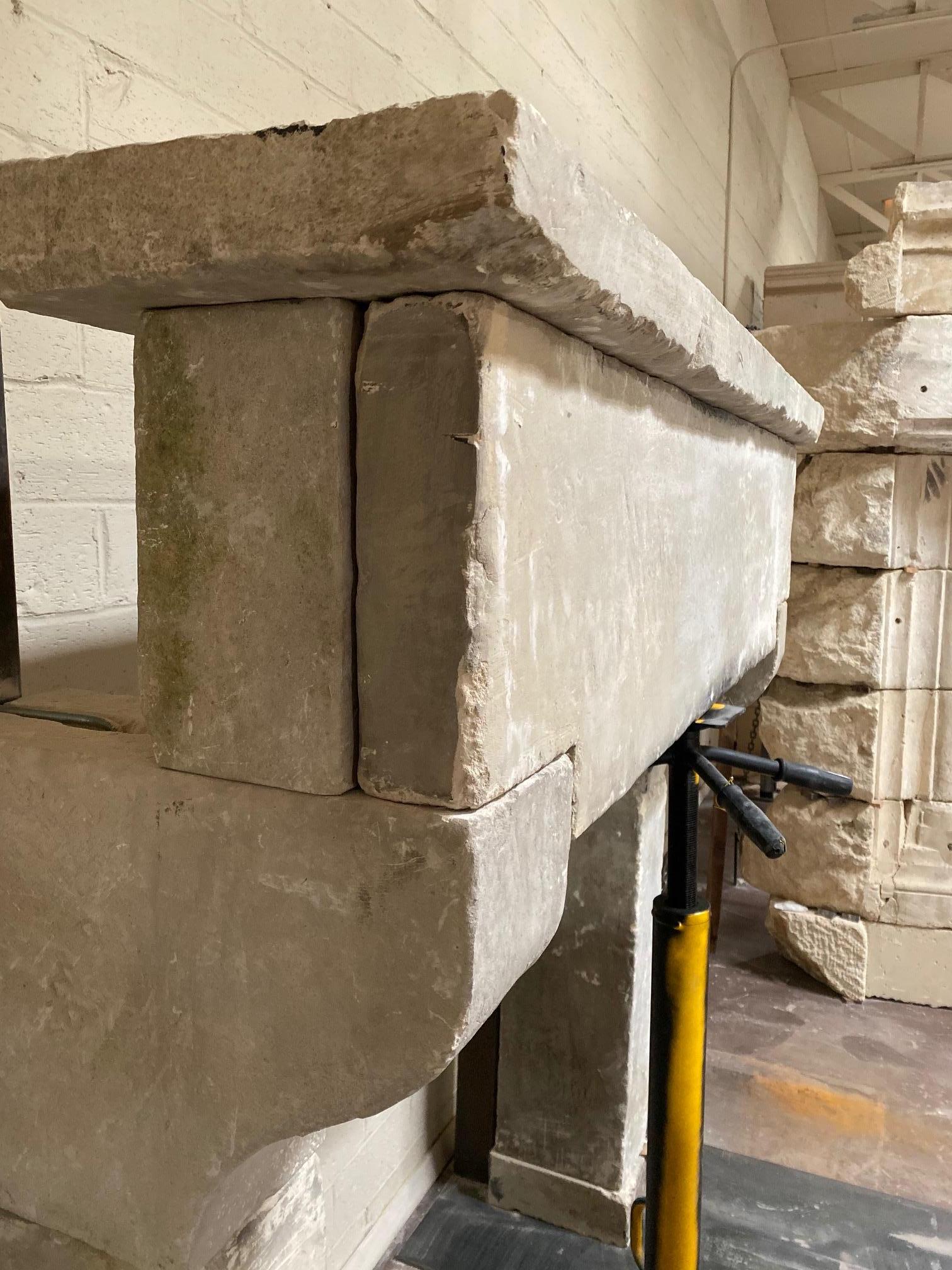 19th Century Italian Limestone Mantel In Good Condition In Dallas, TX