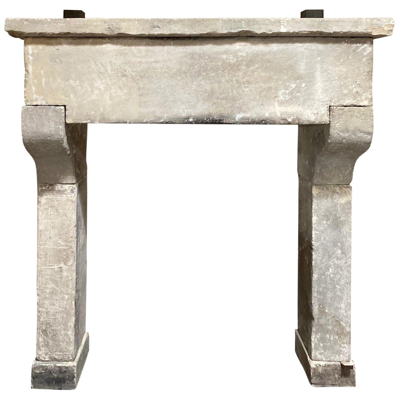 19th Century Italian Limestone Mantel