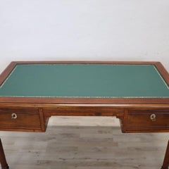 19th Century Italian Louis Philippe Antique Desk in Solid Walnut Restored