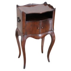 19th Century Italian Antique Nightstand in Solid Walnut