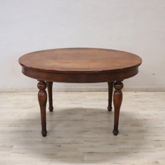 19th Century Italian Louis Philippe Antique Oval Table in Walnut