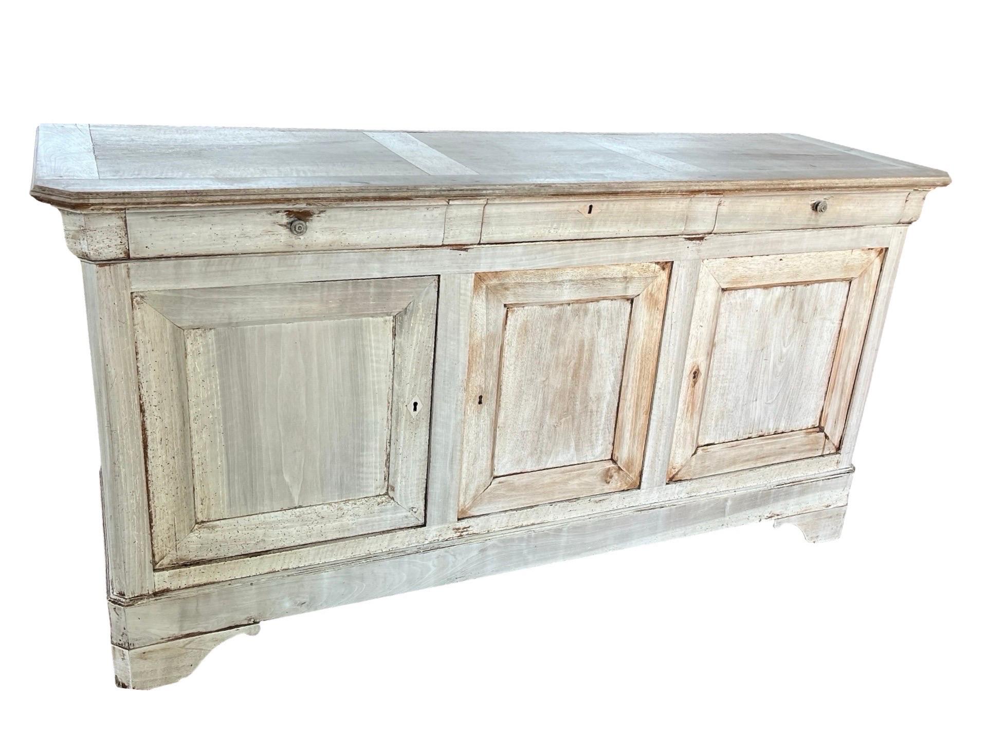 19. Jahrhundert Italienisch Louis Philippe gebleicht Nussbaum Credenza / Buffet im Angebot 7