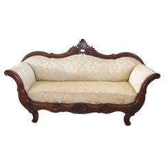 19. Jahrhundert Italienisch Louis Philippe geschnitzt Nussbaum antike Settee