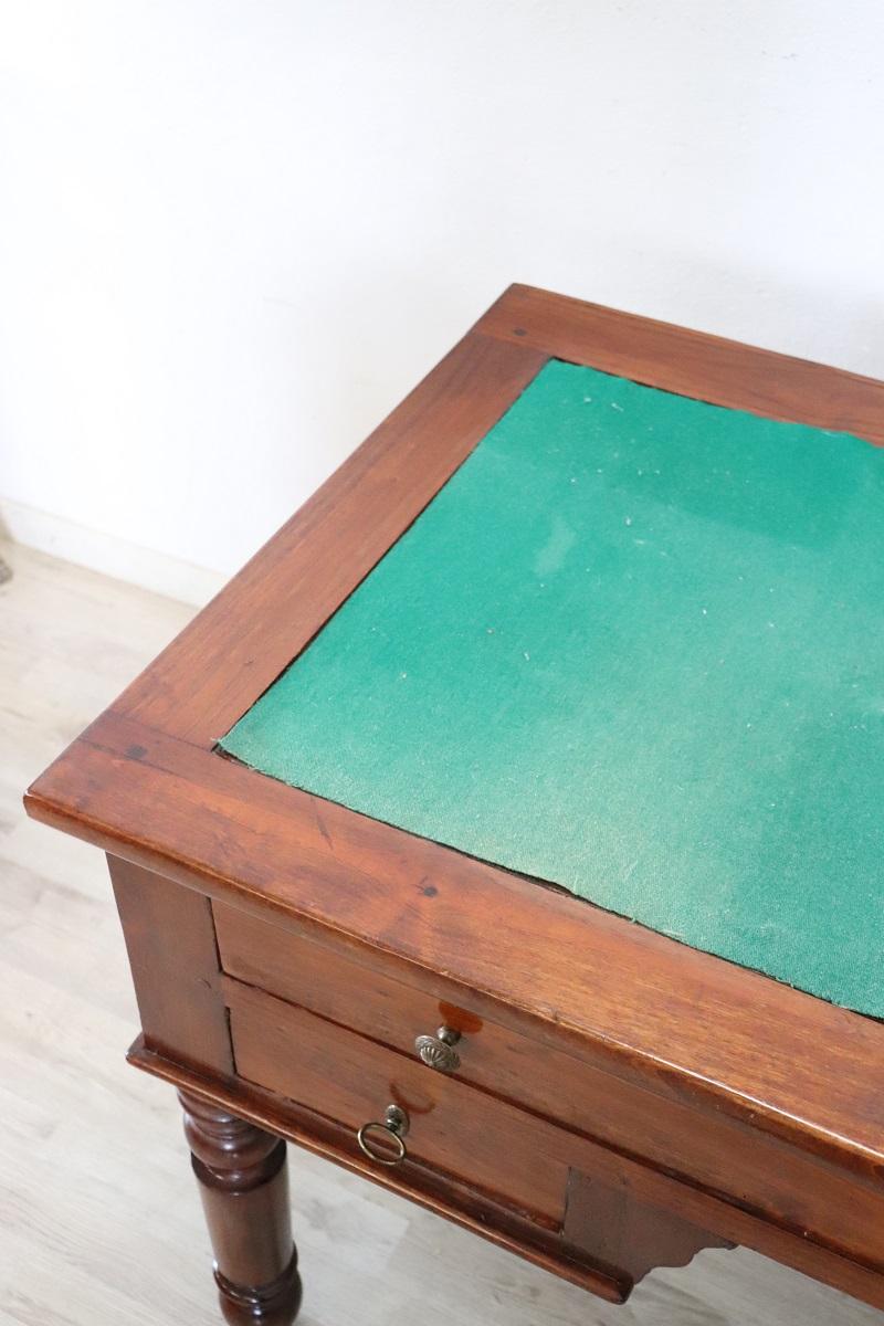 19th Century Italian Louis Philippe Cherry Wood Antique Writing Desk For Sale 6