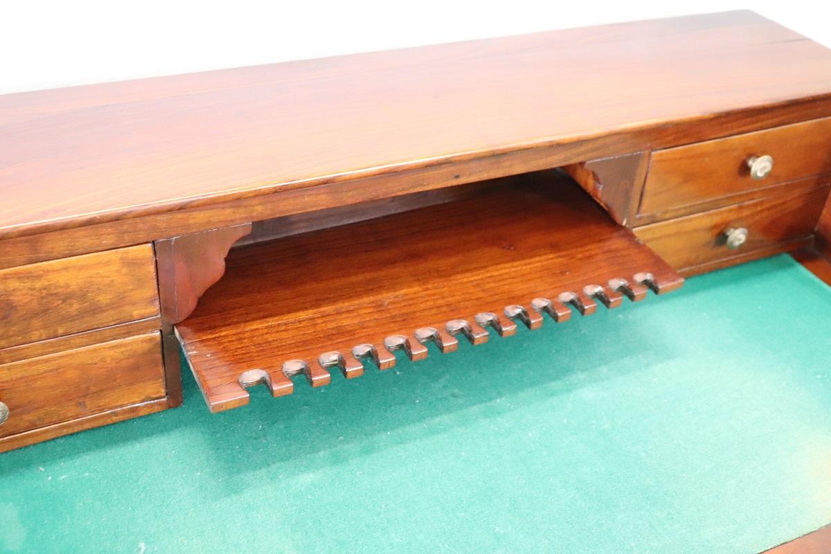 Mid-19th Century 19th Century Italian Louis Philippe Cherry Wood Antique Writing Desk For Sale