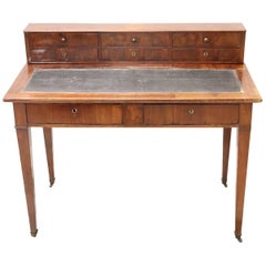 19th Century Italian Louis Philippe Mahogany Wood Writing Desk