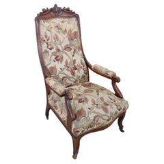 19th Century Italian Louis Philippe Walnut Antique Armchair