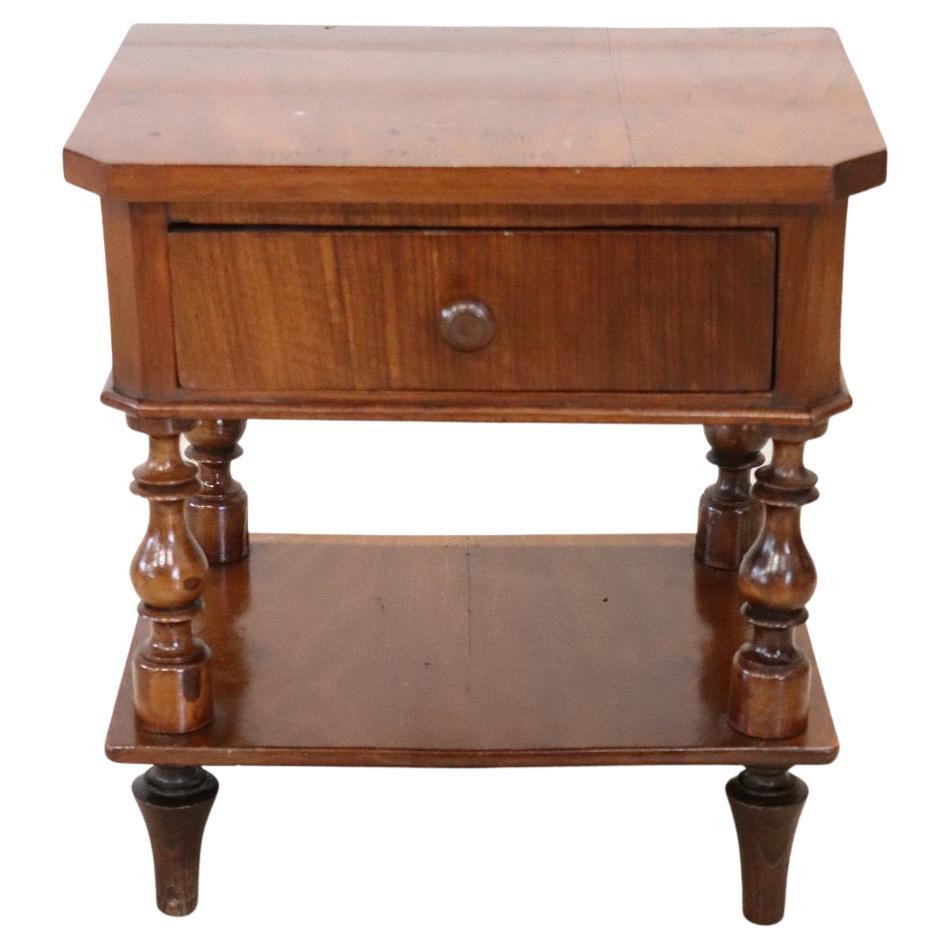 19th Century Italian Louis Philippe Walnut Antique Nightstand For Sale