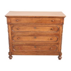 19th Century Italian Louis Philippe Walnut Chest of Drawers or Dresser