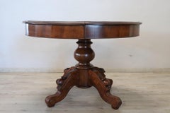 19th Century Italian Louis Philippe Walnut Oval Extendable Dining Table