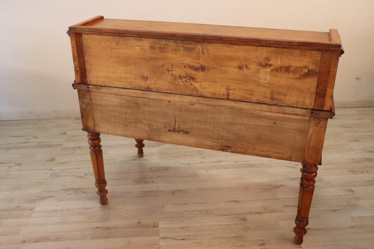 19th Century Italian Louis Philippe Walnut Wood Writing Desk 5