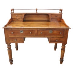 19th Century Italian Louis Philippe Walnut Wood Writing Desk