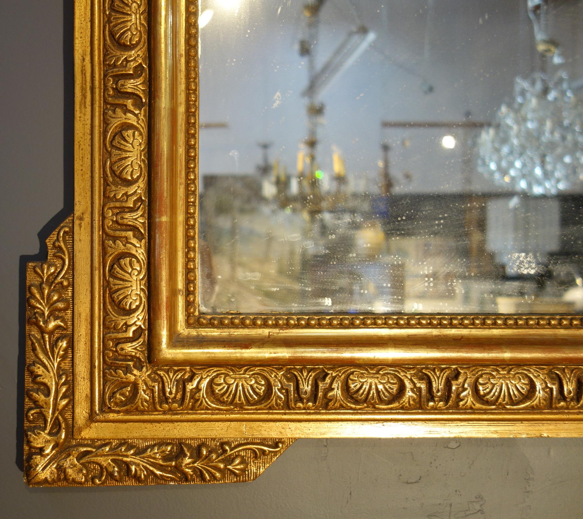 19th Century Italian Louis XIV Gold Gilt Quiver Mirror 1