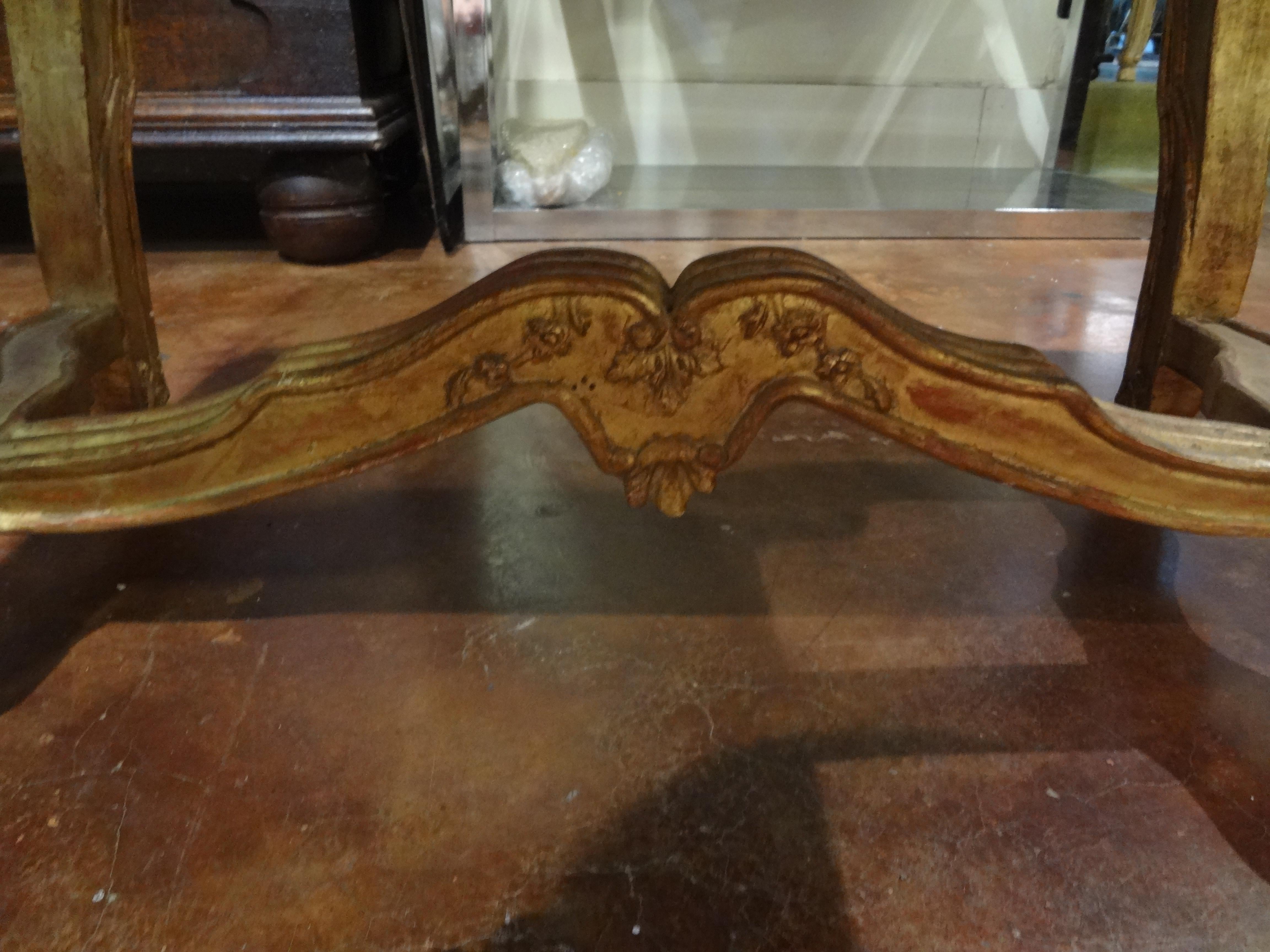 19th Century Italian Louis XIV Style Giltwood Bench (Louis XIV.)