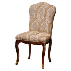 19th Century Italian Louis XV Marquetry Rosewood and Bronze Lady's Desk Chair