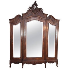 19th Century Italian Louis XV Rococò Style Wood Carved Bedroom Set