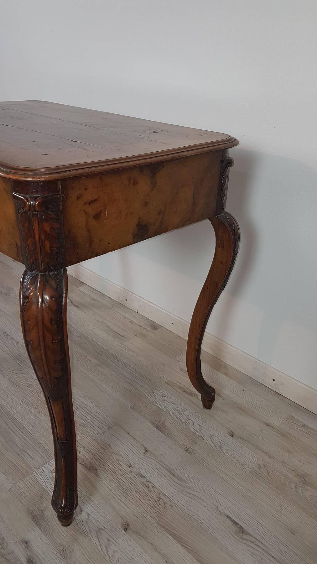 Walnut 19th Century Italian Louis XV Style Briar Wood Work Table