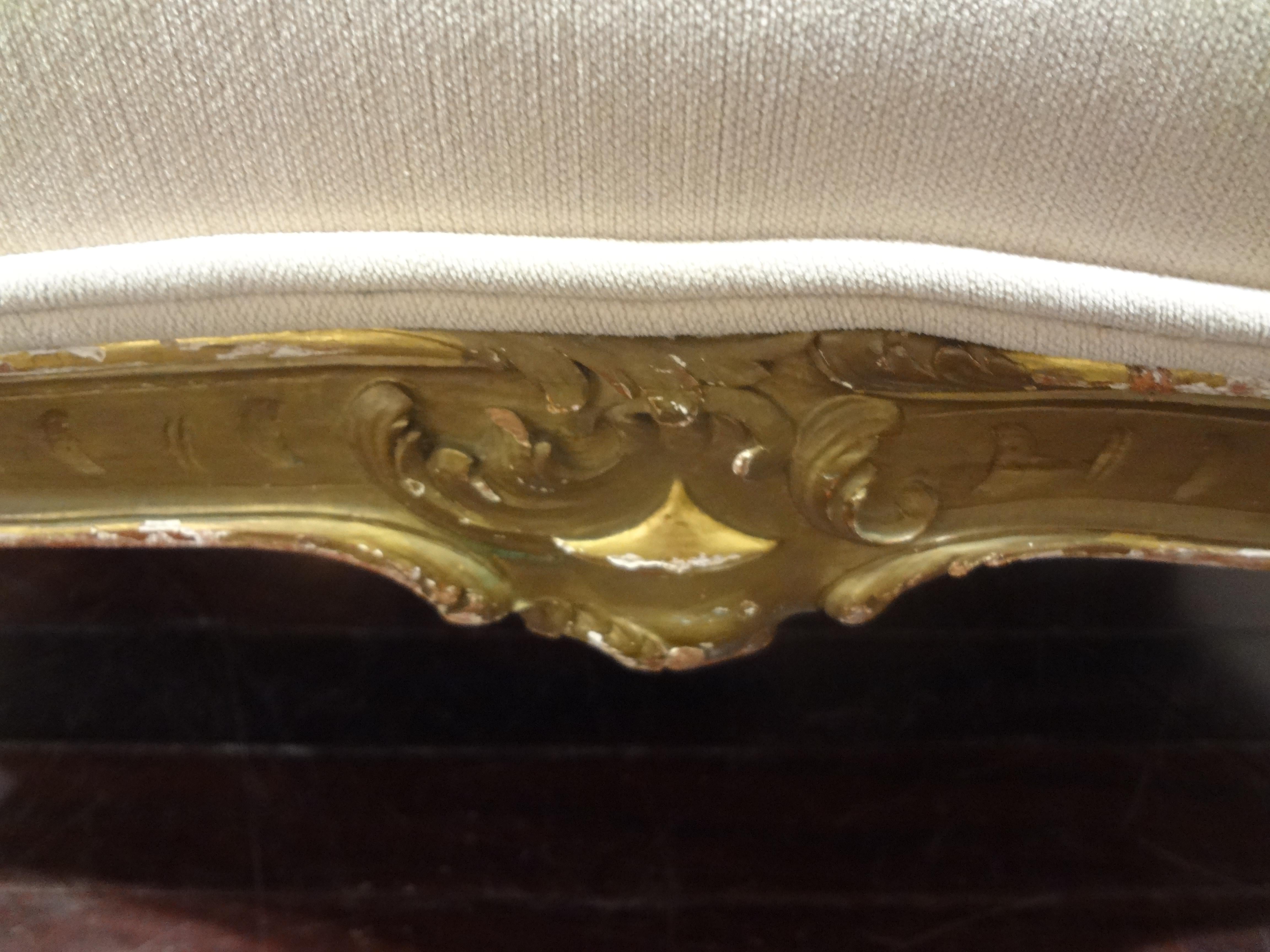 Causeuse italienne du 19ème siècle en bois doré de style Louis XV en vente 1