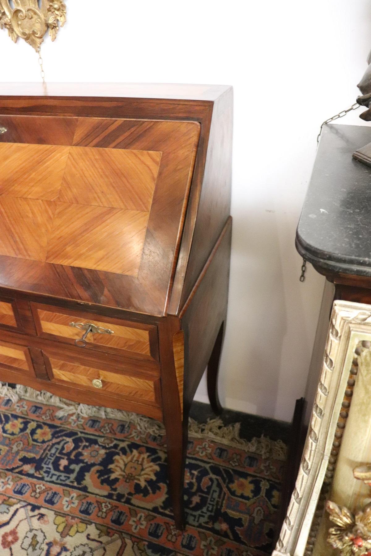 19th Century Italian Louis XV Style Luxury Chest of Drawers with Secretaire 2