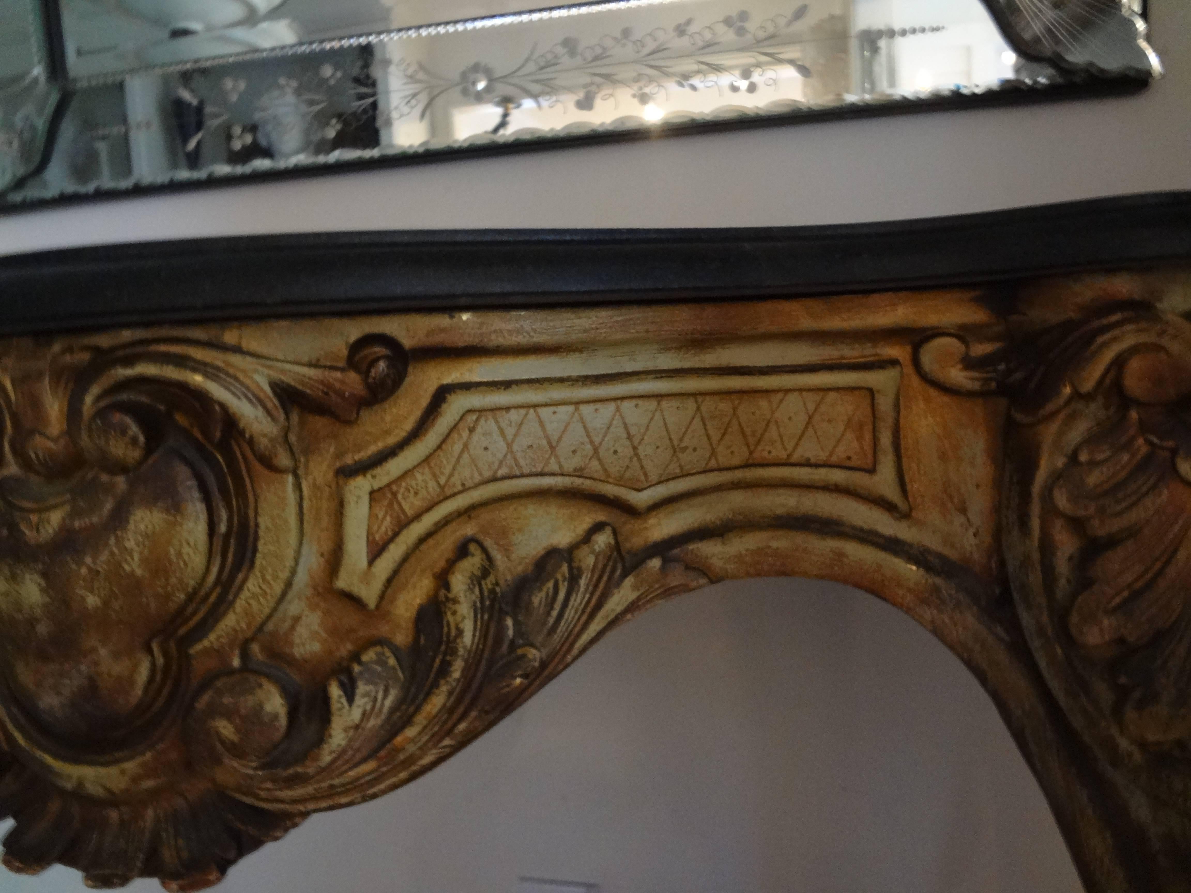 19th Century Italian Louis XV Style Painted Console Table 2