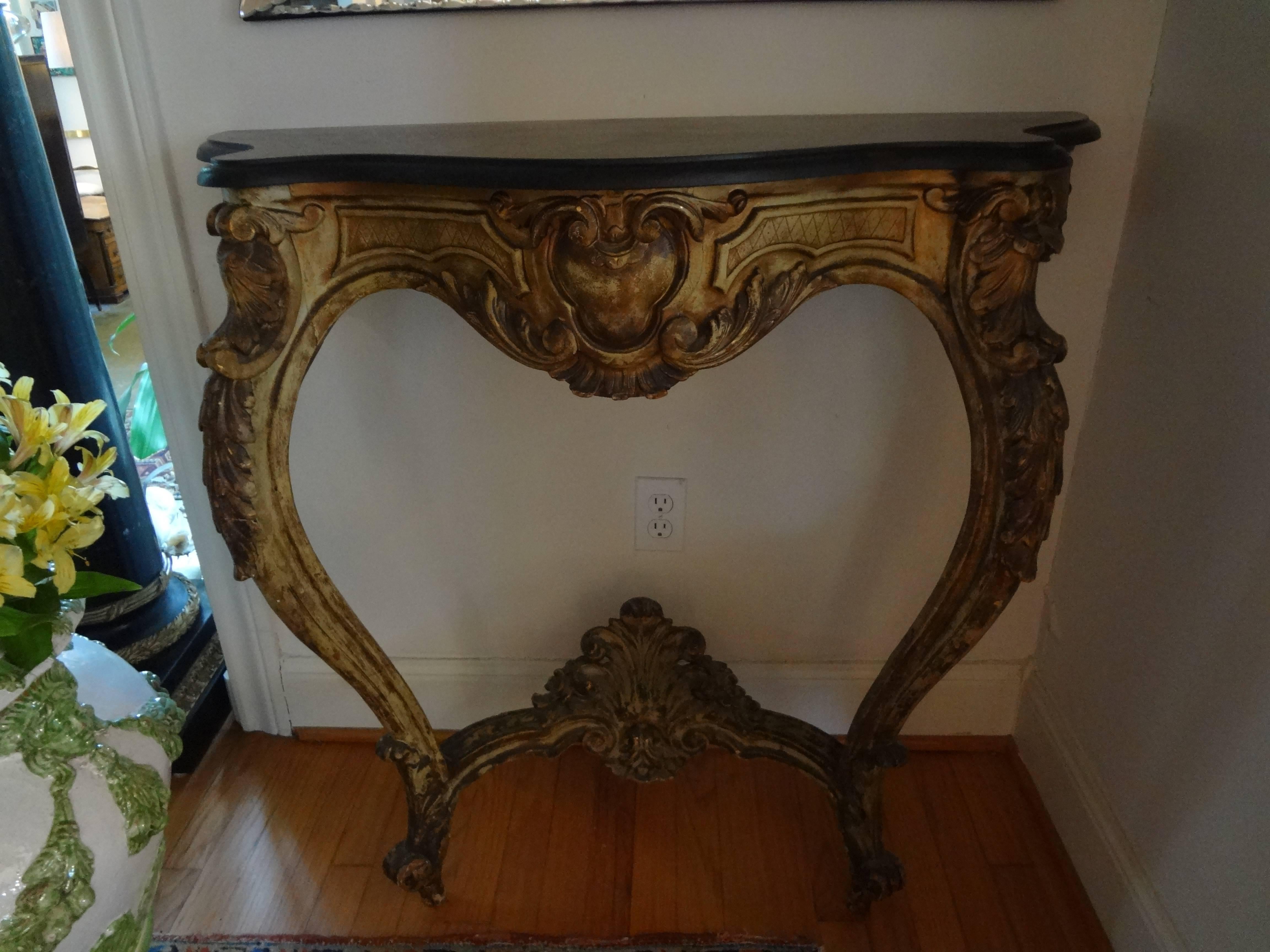 19th Century Italian Louis XV Style Painted Console Table 4