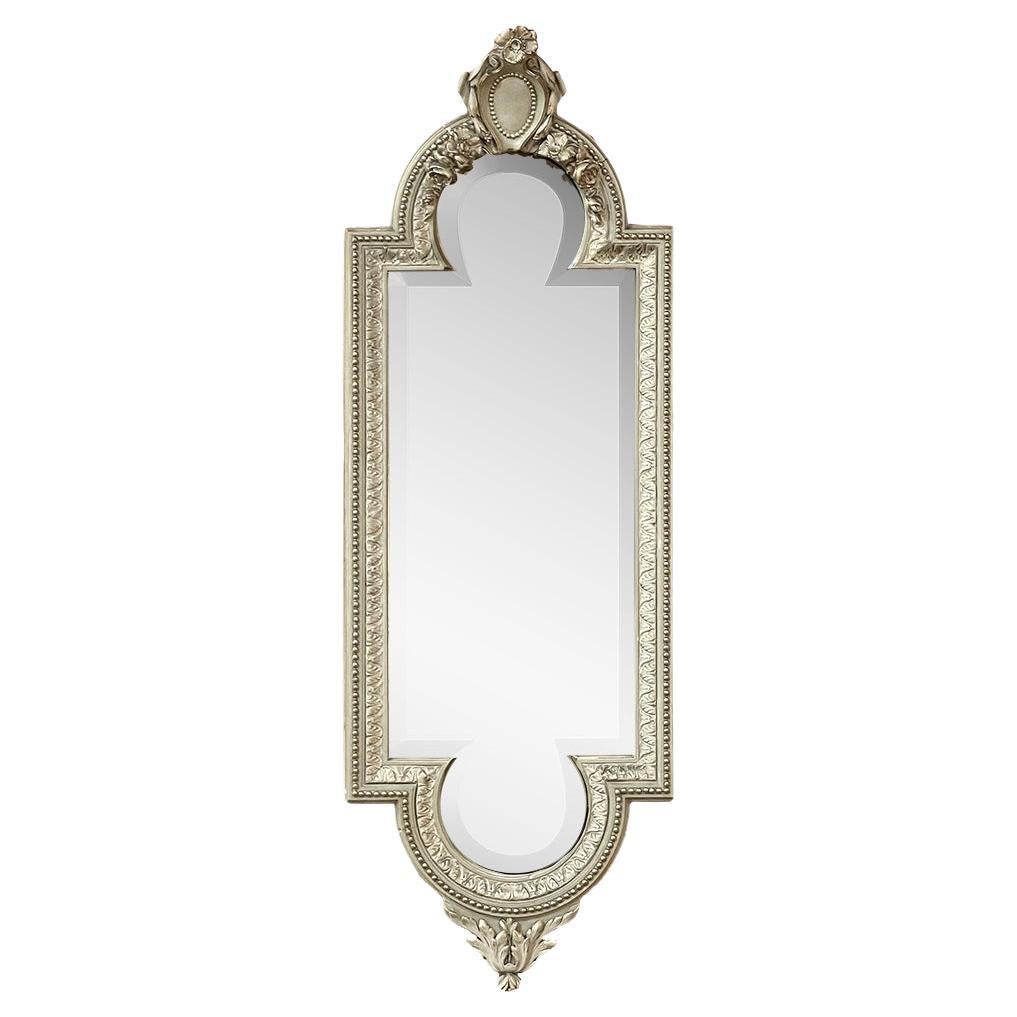 Miroir italien Louis XVI peint et doré du 19ème siècle