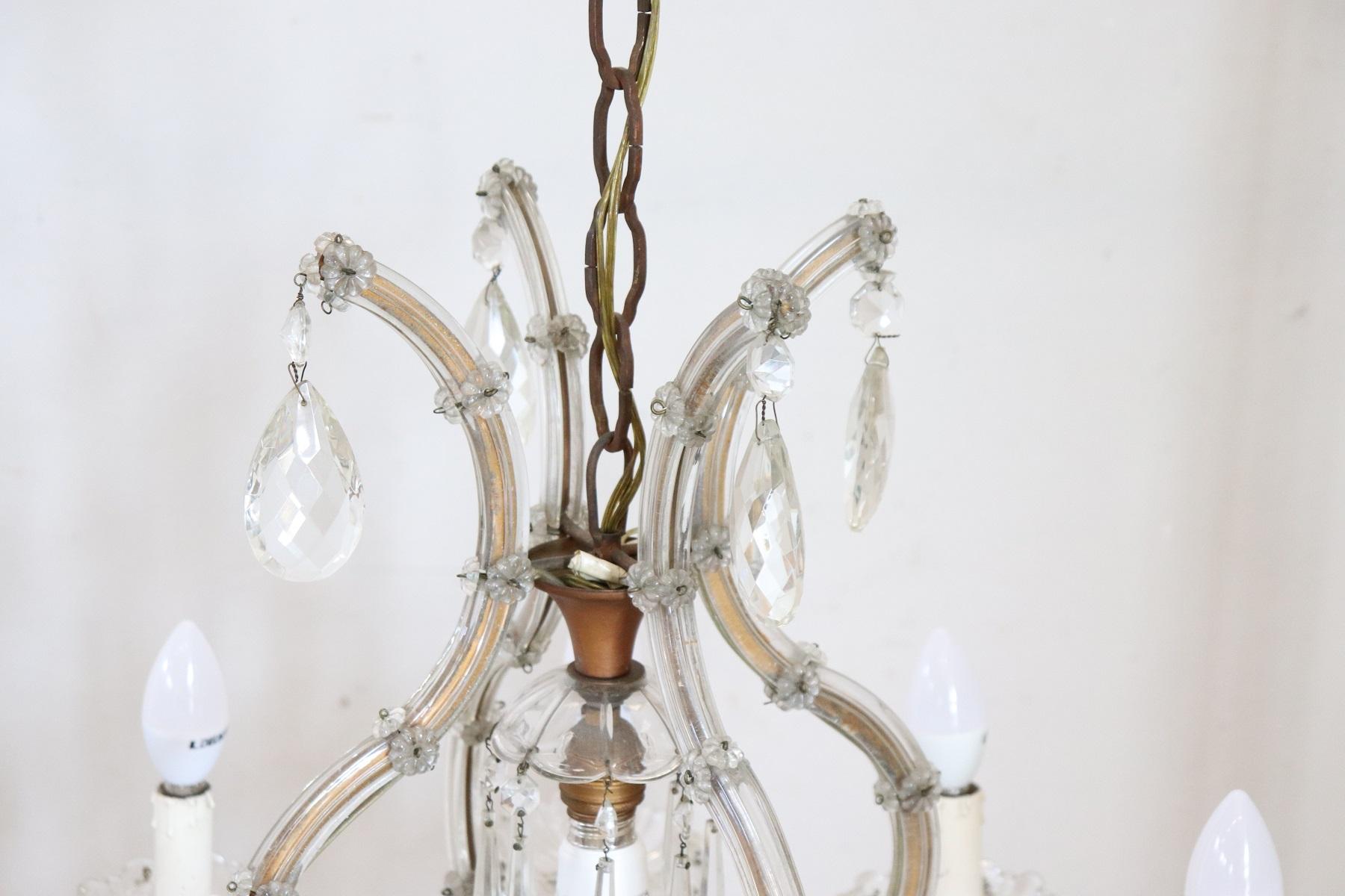 19th Century Italian Louis XVI Style Bronze and Crystals Chandelier In Excellent Condition In Casale Monferrato, IT