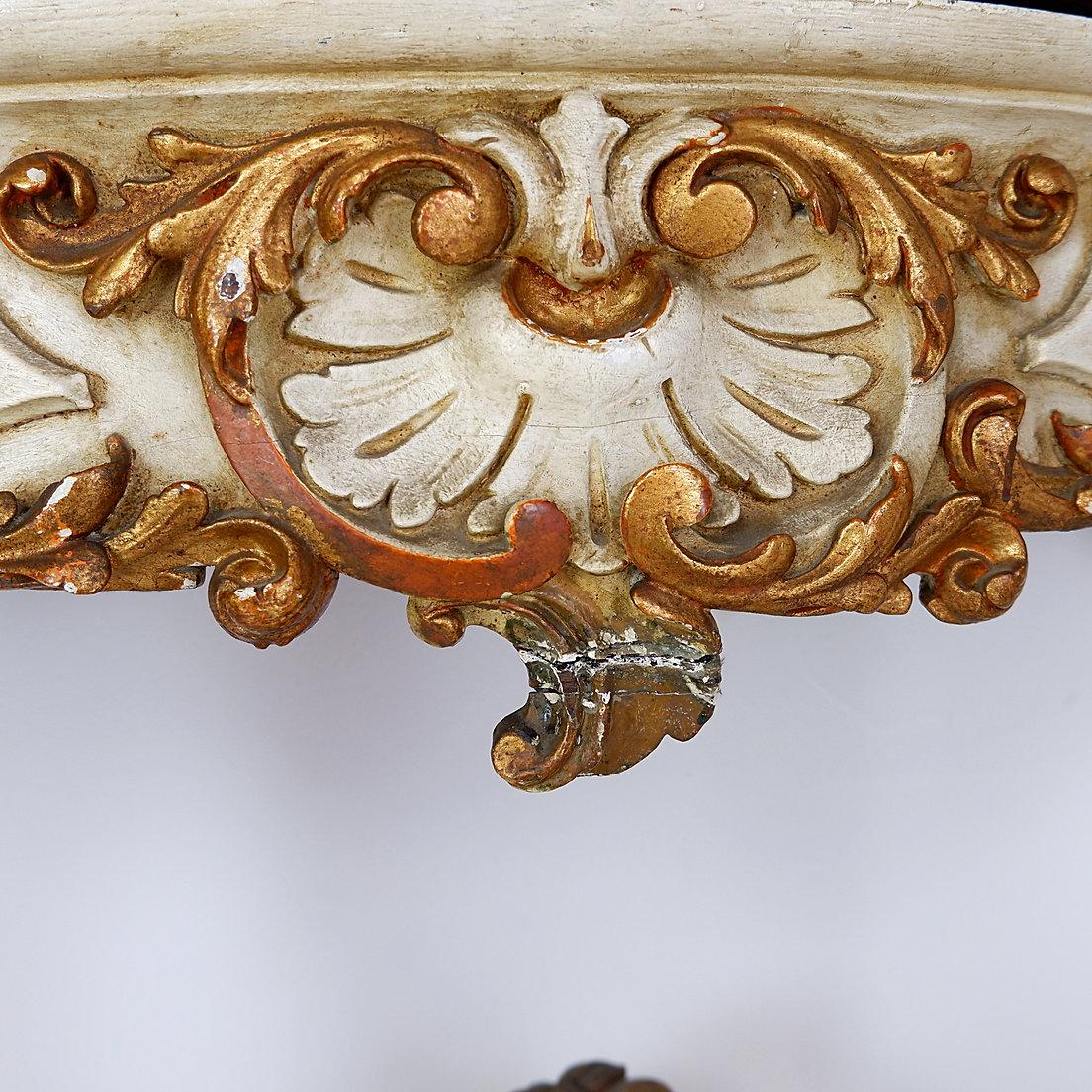 Zinc 19th Century Italian Louis XVI Style Carved Wood console Planter For Sale