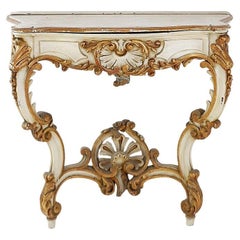 Antique 19th Century Italian Louis XVI Style Carved Wood console Planter