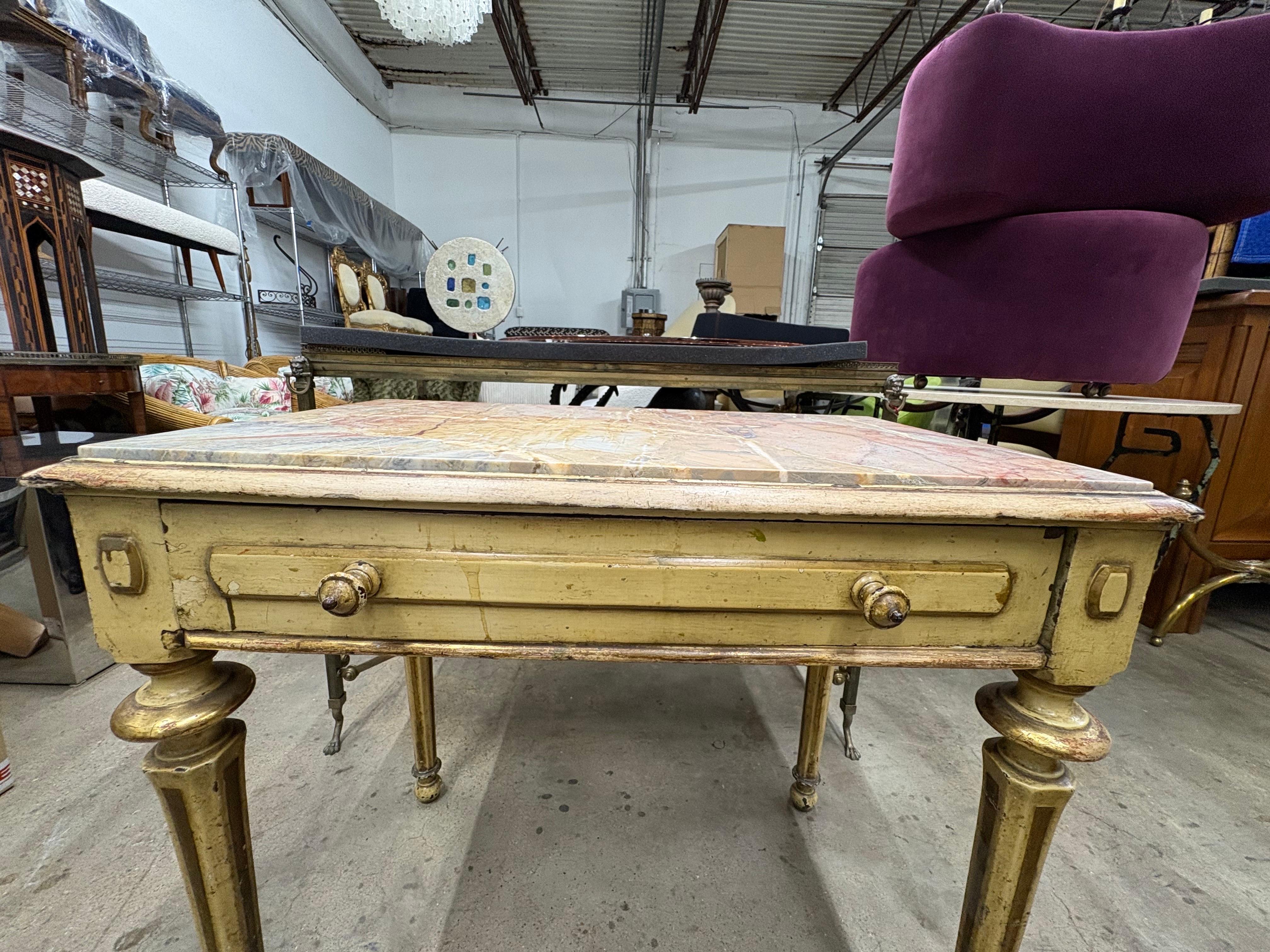 Marbre Bureau italien du 19ème siècle de style Louis XVI en vente