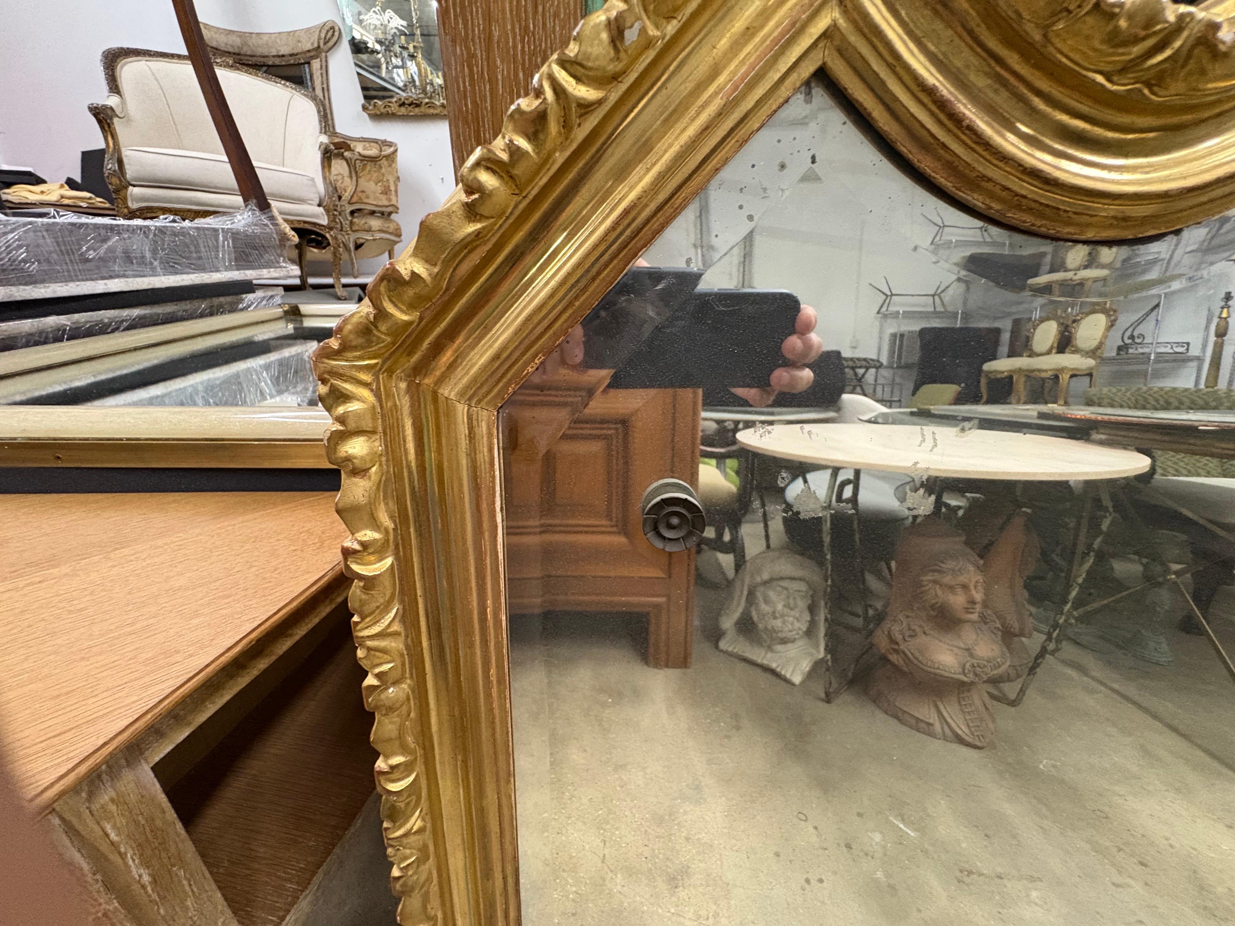 19th Century Italian Louis XVI Style Giltwood Mirror For Sale 3