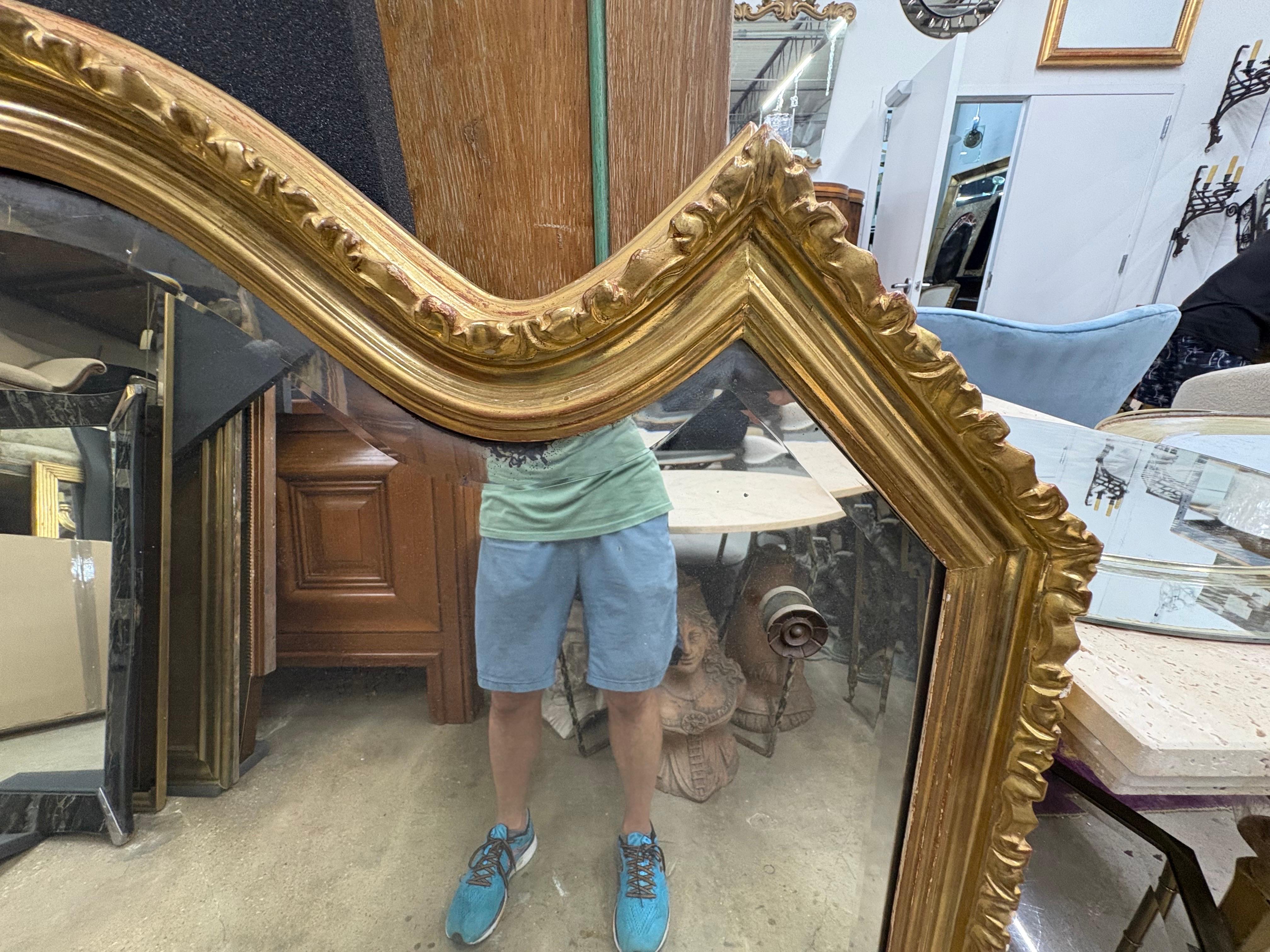 19th Century Italian Louis XVI Style Giltwood Mirror For Sale 6