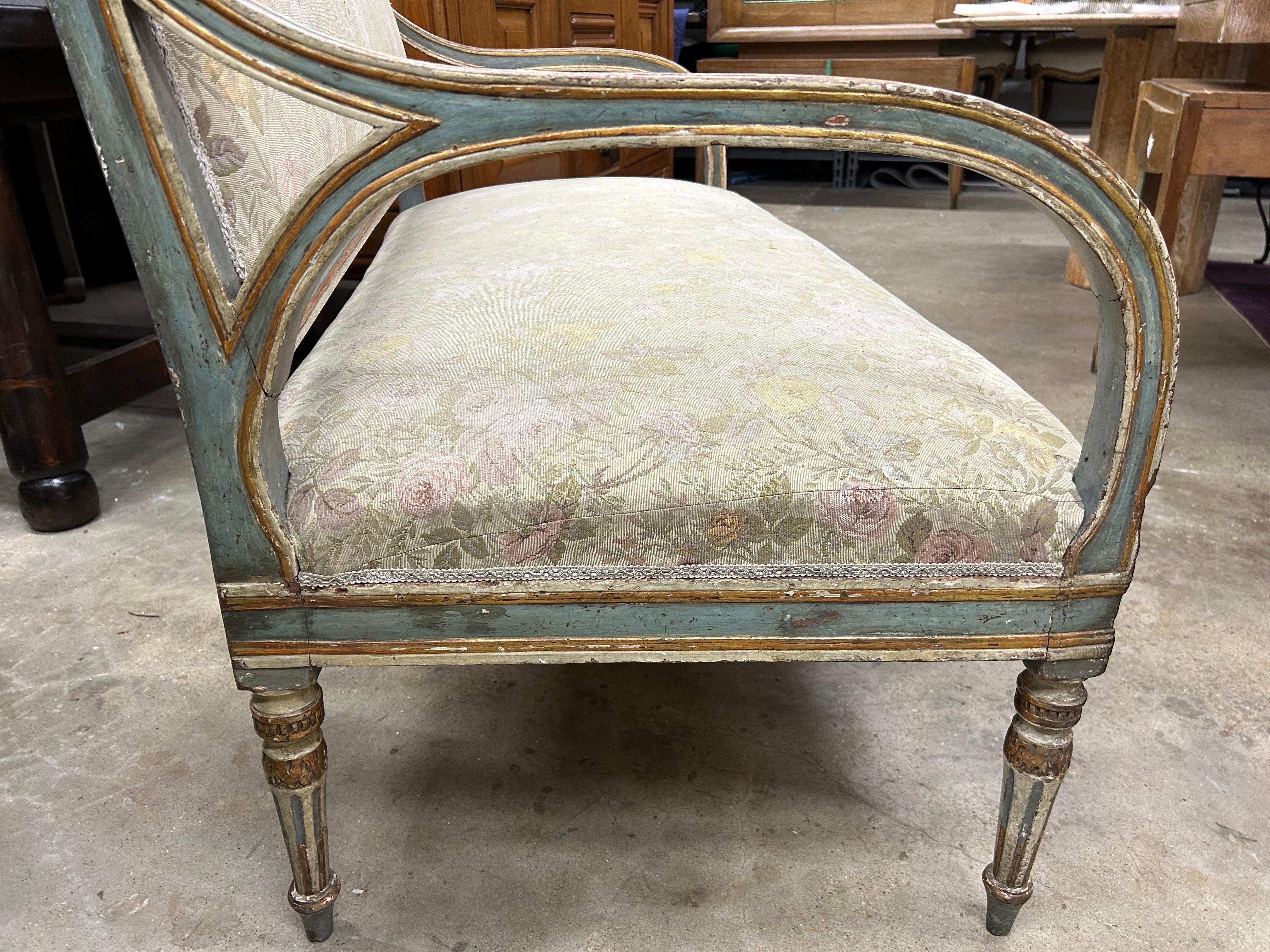 Sofá italiano del siglo XIX estilo Luis XVI en venta 2