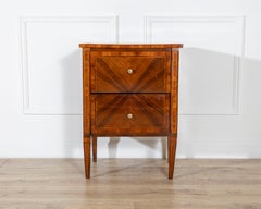 19th-Century Italian Louis XVI–Style Walnut and Marquetry Bedside Cabinet