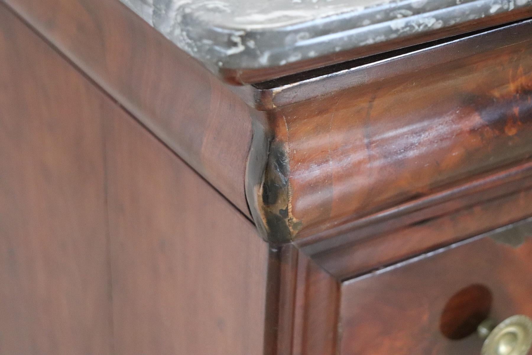 19th Century Italian Mahogany Commode Chest of Drawers with Marble Top 6