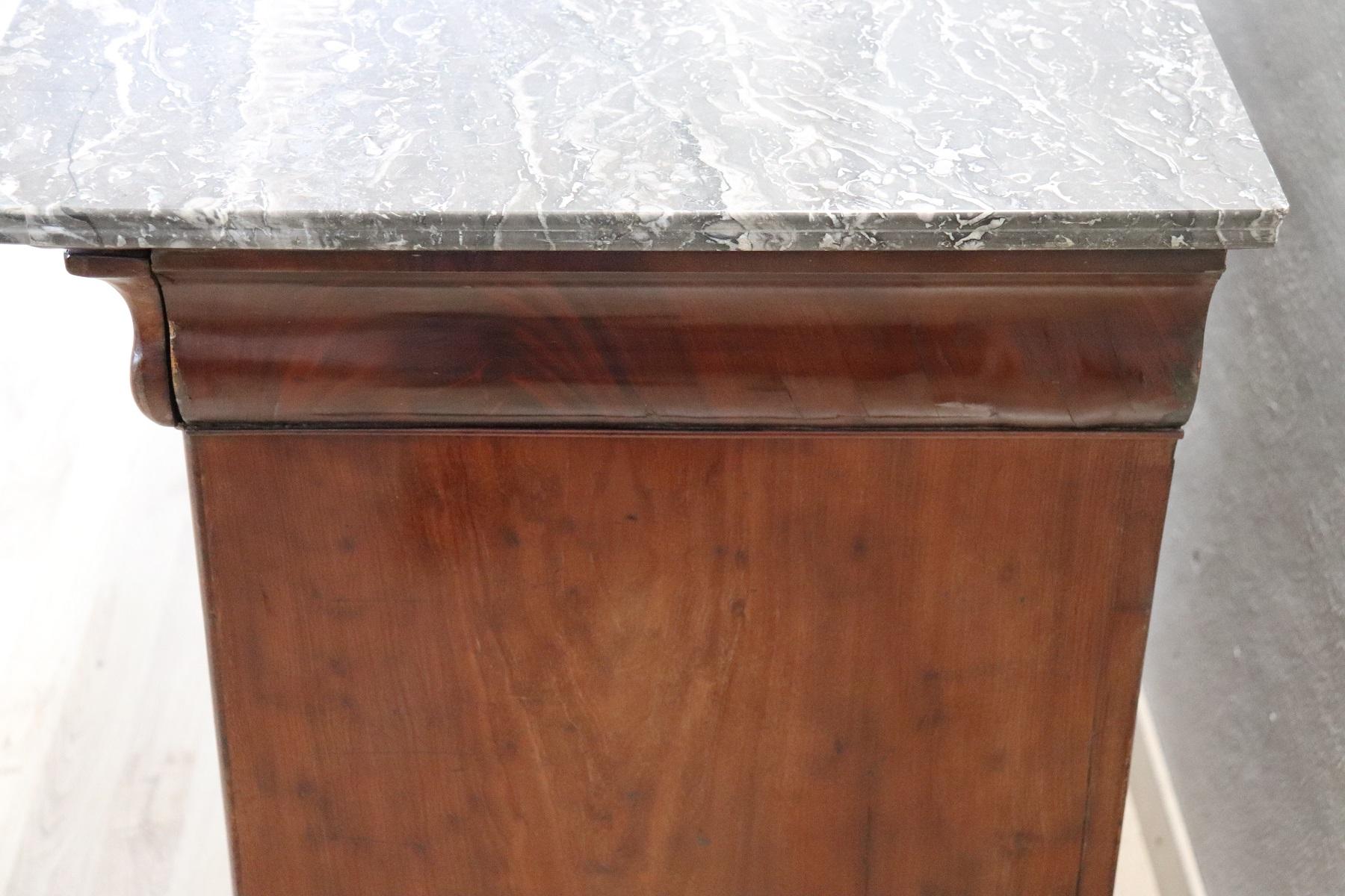 19th Century Italian Mahogany Commode Chest of Drawers with Marble Top 7