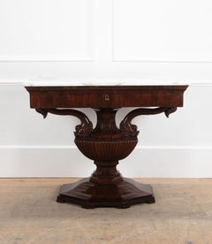 19th Century Italian Mahogany Console Table with Dolphin Decoration