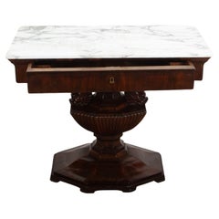 Antique 19th Century Italian Mahogany Console Table with Dolphin Decoration