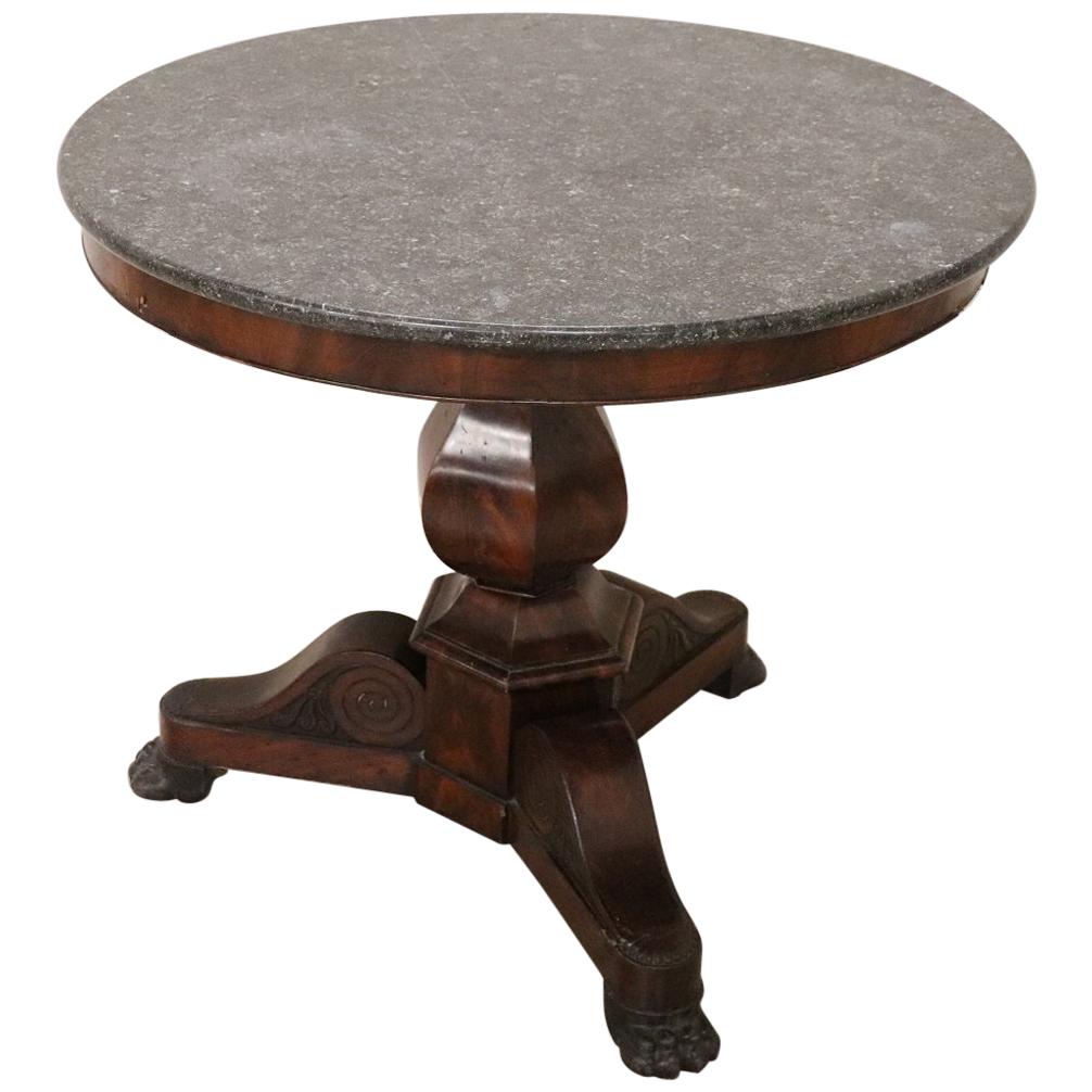 19th Century Italian Mahogany Round Center Table
