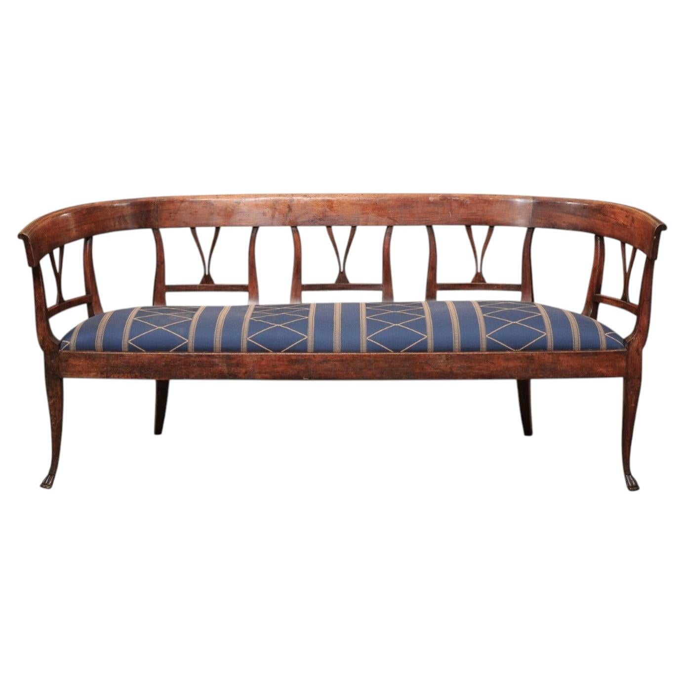 19th Century Italian Mahogany Settee from Lucca