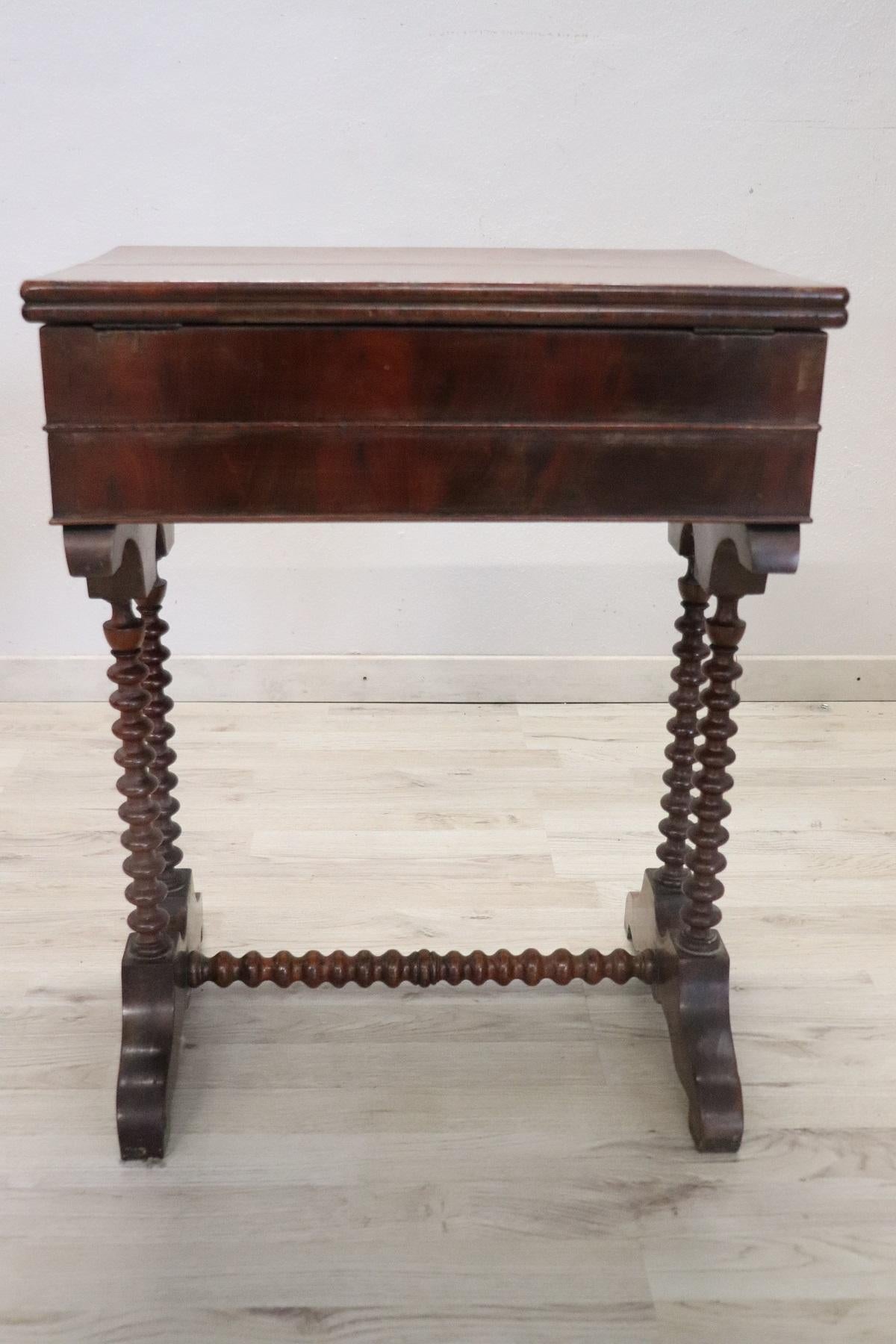 19th Century Italian Mahogany Side Table or Vanity Table 1