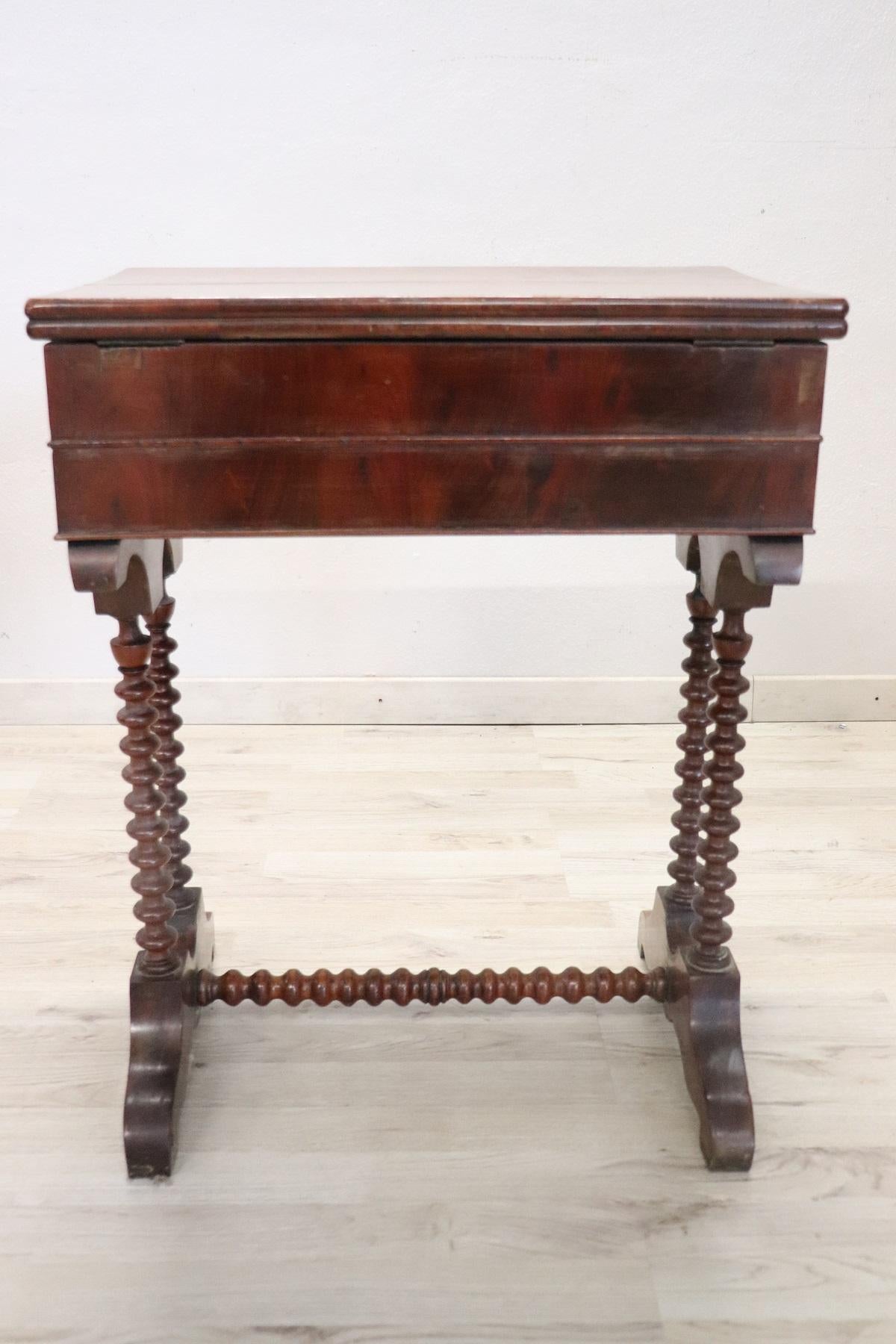 19th Century Italian Mahogany Side Table or Vanity Table 2